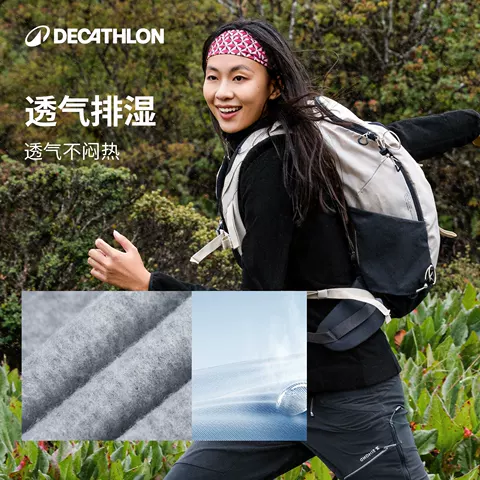迪卡侬抓绒衣女户外徒步冲锋衣内胆运动保暖摇粒绒内胆ODF 图片 4