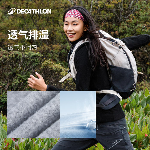 迪卡侬抓绒衣女户外徒步冲锋衣内胆运动保暖摇粒绒内胆ODF - 图2