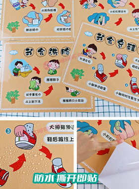 俏珊瑚幼儿园自理能力环创墙贴画