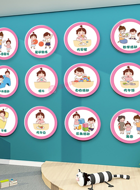幼儿园美好的一天一日生活墙贴