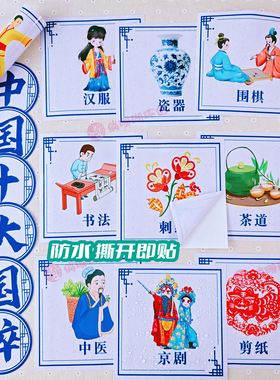 小学幼儿园中国非物质传统文化环创十大国粹京剧爱国教育主题墙贴