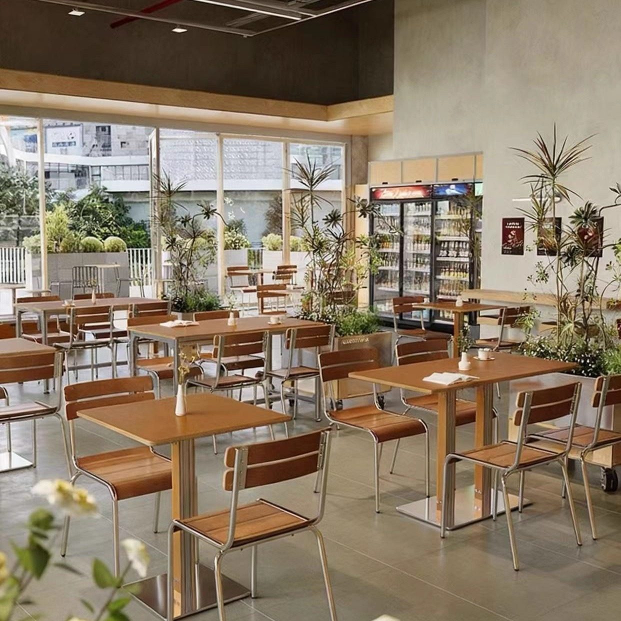 中古风咖啡厅桌椅组合奶茶店甜品店商用咖啡桌海洋板椅子小圆方桌,淘宝优惠券,粉丝福利购,淘宝优惠卷