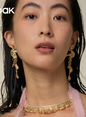 OOAK界格列维斯蕾丝裙边系列微笑项链破碎长耳钉气质百搭轻奢