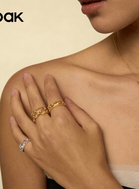 OOAK界格列维斯蕾丝裙边系列925银蕾丝戒指手镯气质百搭轻奢