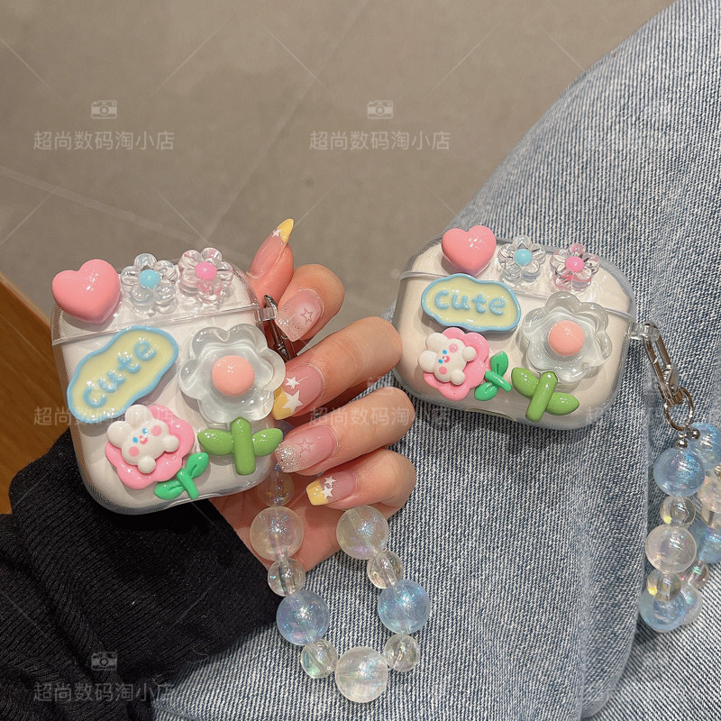 花朵适用漫步者花再zeroClip evoair comfoclip耳机保护套lollipro3 AirX atombudsplus fitbudsPro蓝牙壳女-图0