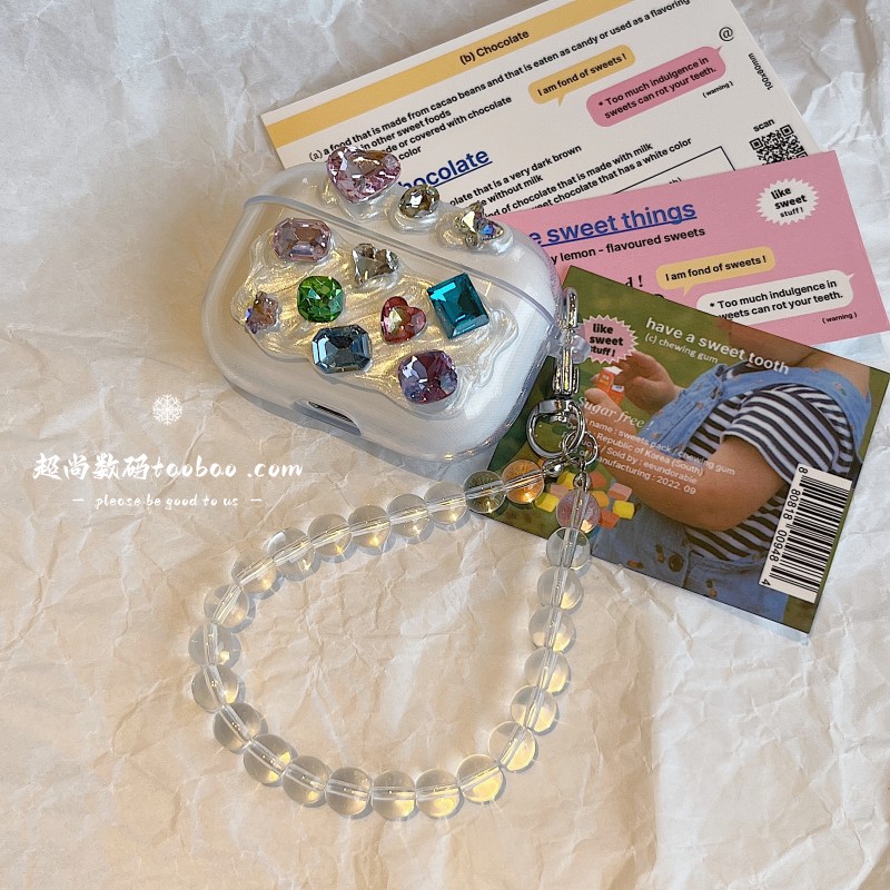 彩色水钻适用漫步者花再zeroClip耳机evoair保护套AirX comfoClip lollipro3 atombudsplus fitbudsPro蓝牙壳 - 图3