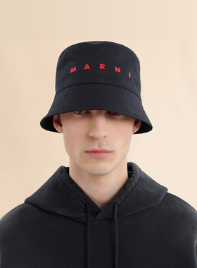 【6期免息】MARNI 纯色LOGO渔夫帽
