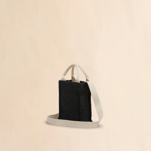 【24期免息】MARNI 刺绣LOGO草编手提包小托特包 - 图2