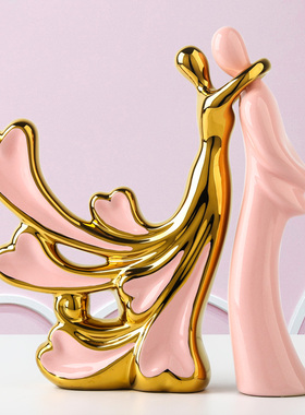 送女友卧室陶瓷桌面摆件家居装饰