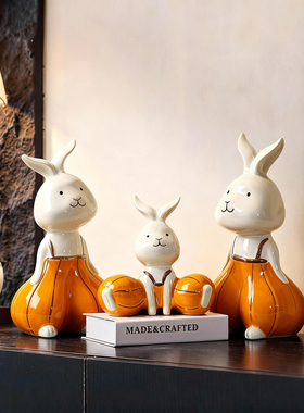 创意陶瓷摆件高档工艺装饰品摆设