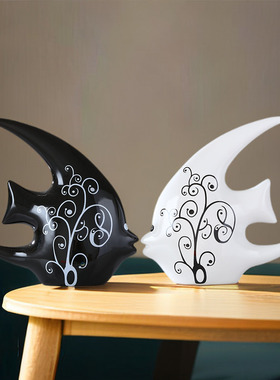 陶瓷创意轻奢客厅鱼摆件