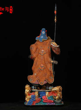 韦陀珈蓝关公像定制客厅摆件招财