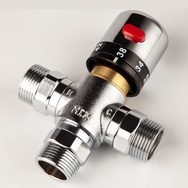 The new thermostatic mixing valve automatically adjusts the body temperature of hot and cold water heaters to prevent scalding the solar bath faucet 4 points