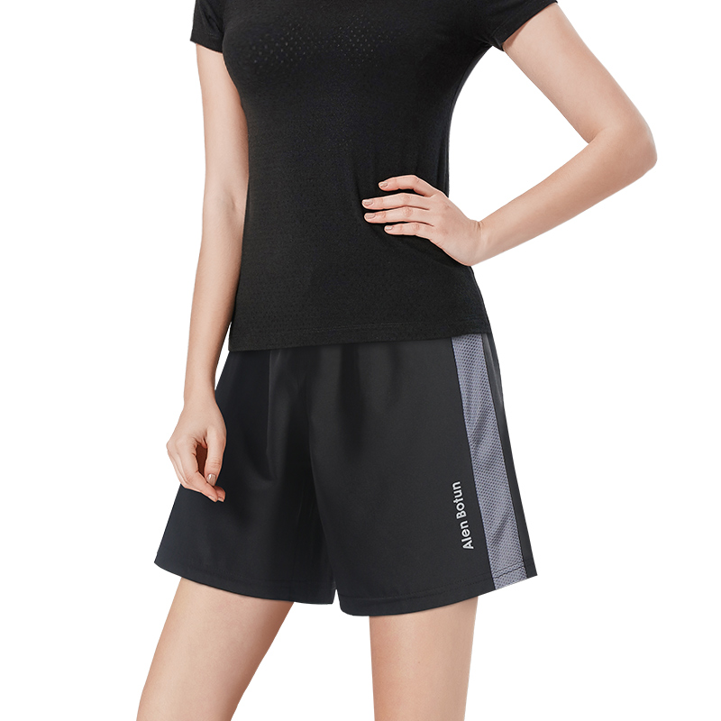 运动短裤女夏季宽松休闲薄款冰丝大码健身套装速干跑步五分裤篮球 - 图3