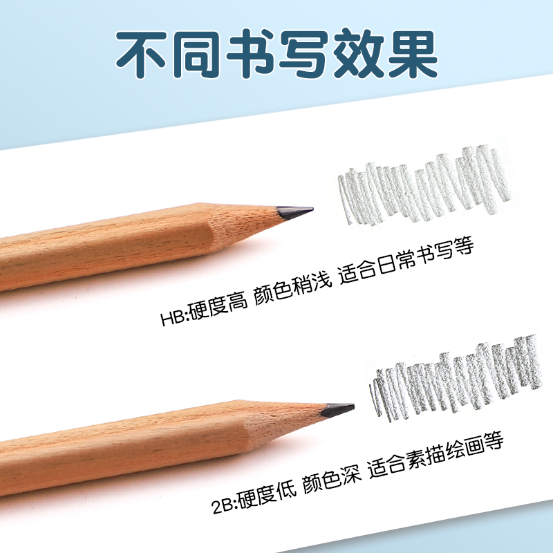 得力原木铅笔定制姓名铅笔刻字名字小学生专用儿童原木三棱2b三角hb六角杆初学者矫正姿势考试铅笔