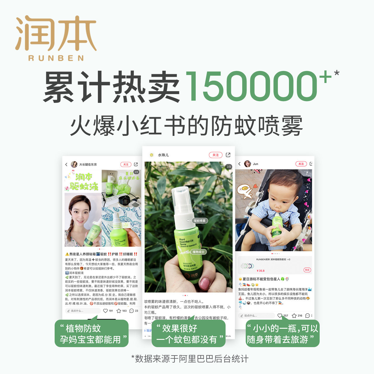 润本驱蚊喷雾宝宝防蚊虫叮咬驱蚊水 润本润峰防蚊水