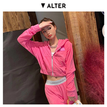 (LE ALESSANDRA Designer Brand) ALTER Buyer Store Rose Red Towel Zip Shirt