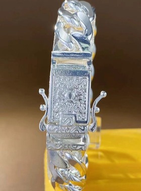 镀925银新款编织龙手链冷龙骨男潮款嘻哈高级感复古小众设计