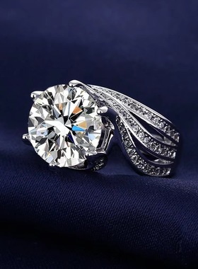 镀925银新品新款轻奢5克拉戒指女