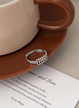 新款算盘钱币戒指女小众设计时尚