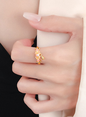 镀925银新品新中式粉色芍药珐琅