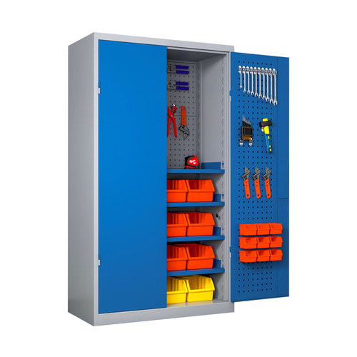 重型五金工具柜加厚铁皮柜收纳柜汽修工厂车间用双开门抽屉工具车 - 图3