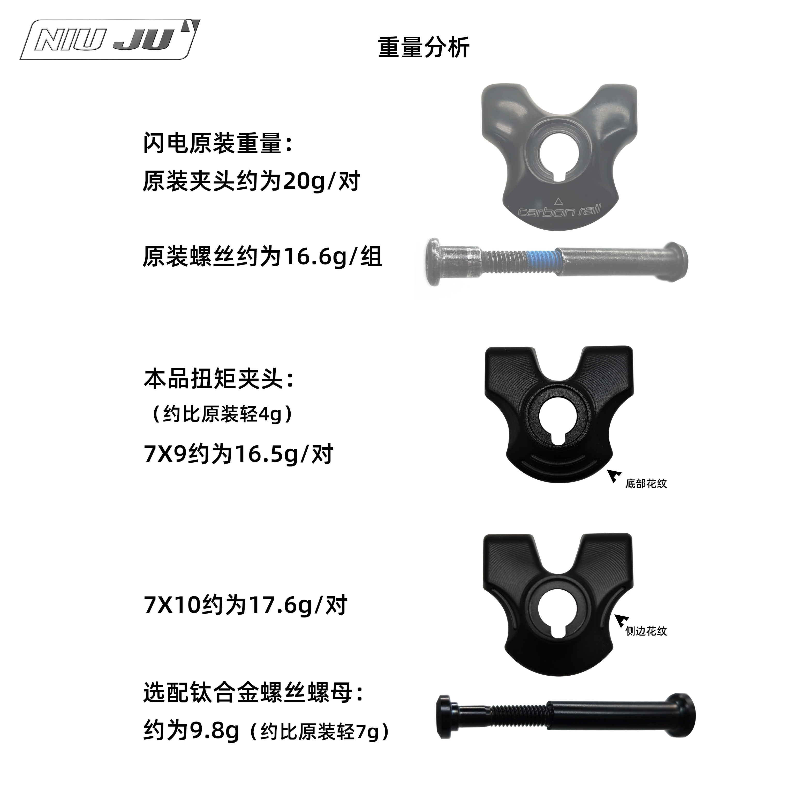 扭矩适用闪电Specialized座管夹耳碳座垫座轨7X10mm飞贼坐垫夹头-图2