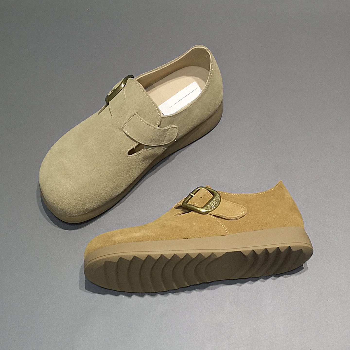 2026春季新款金属皮带扣魔术贴脖肯圆头低帮平底单鞋女舒适百搭,淘宝优惠券,粉丝福利购,淘宝优惠卷