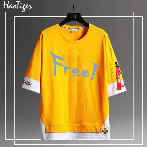 free男子游泳部七濑遥动漫周边同款cos服短袖T恤男女纯棉衣服上衣 - 图3