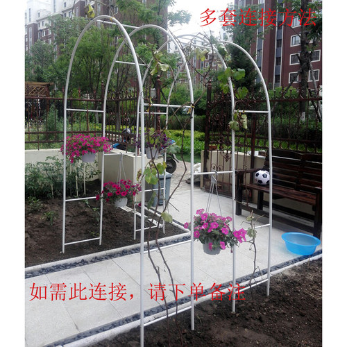 包邮19mm加粗加固铁艺拱形门花架 铁线莲葡萄花架爬藤架花园拱门 - 图1