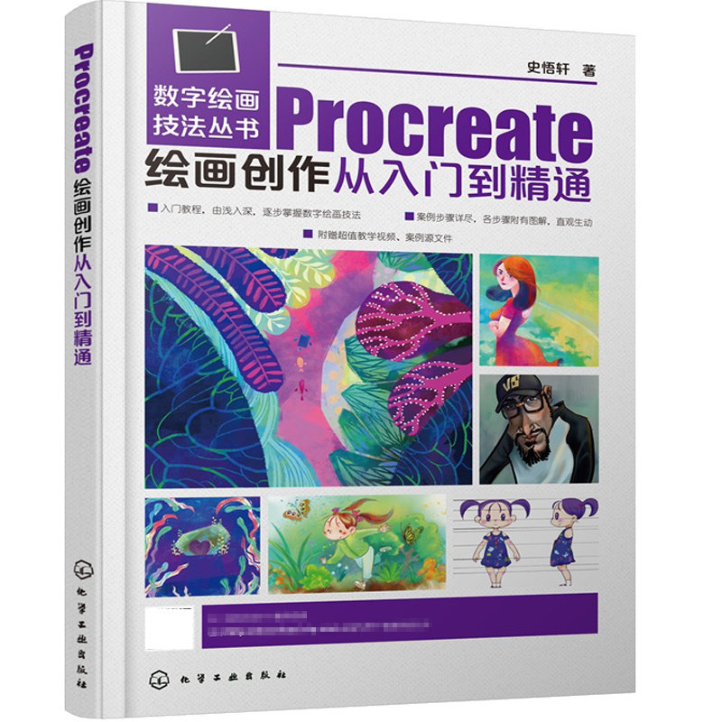 用插画讲故事 Procreate插画设计与实战+绘画创作从入门到通+数字插画人像创作30例+iPad数字绘画创作攻略 4册 IOS板绘教程书_虎窝淘