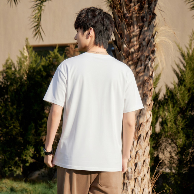 Kuaiyu 2026 Summer New Men's Casual Round Neck T-Shirt Simple Youth Printed Loose Letter Thin Top