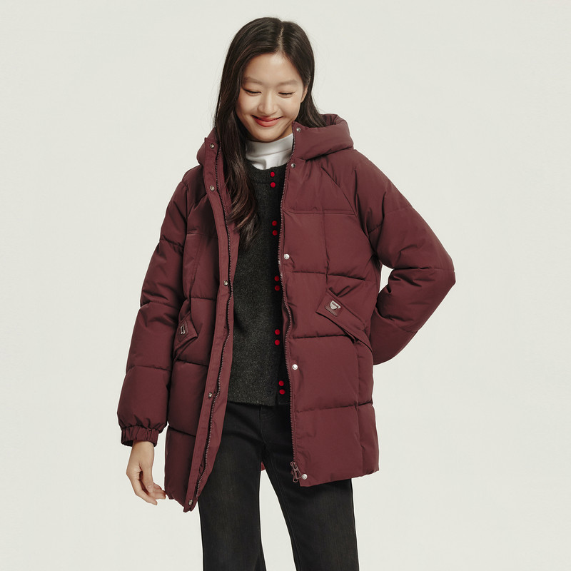 快鱼2025冬新款女士中长款连帽棉服保暖舒适简单百搭抗风御寒棉衣,淘宝优惠券,粉丝福利购,淘宝优惠卷