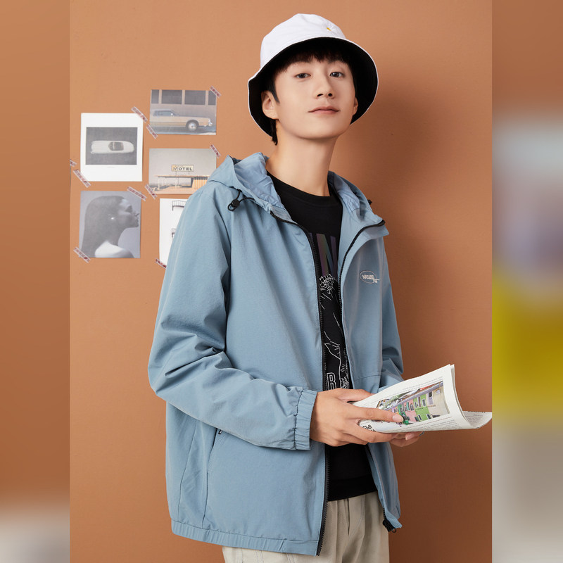 快鱼长袖连帽夹克衫秋新款男休闲服 快鱼服饰夹克