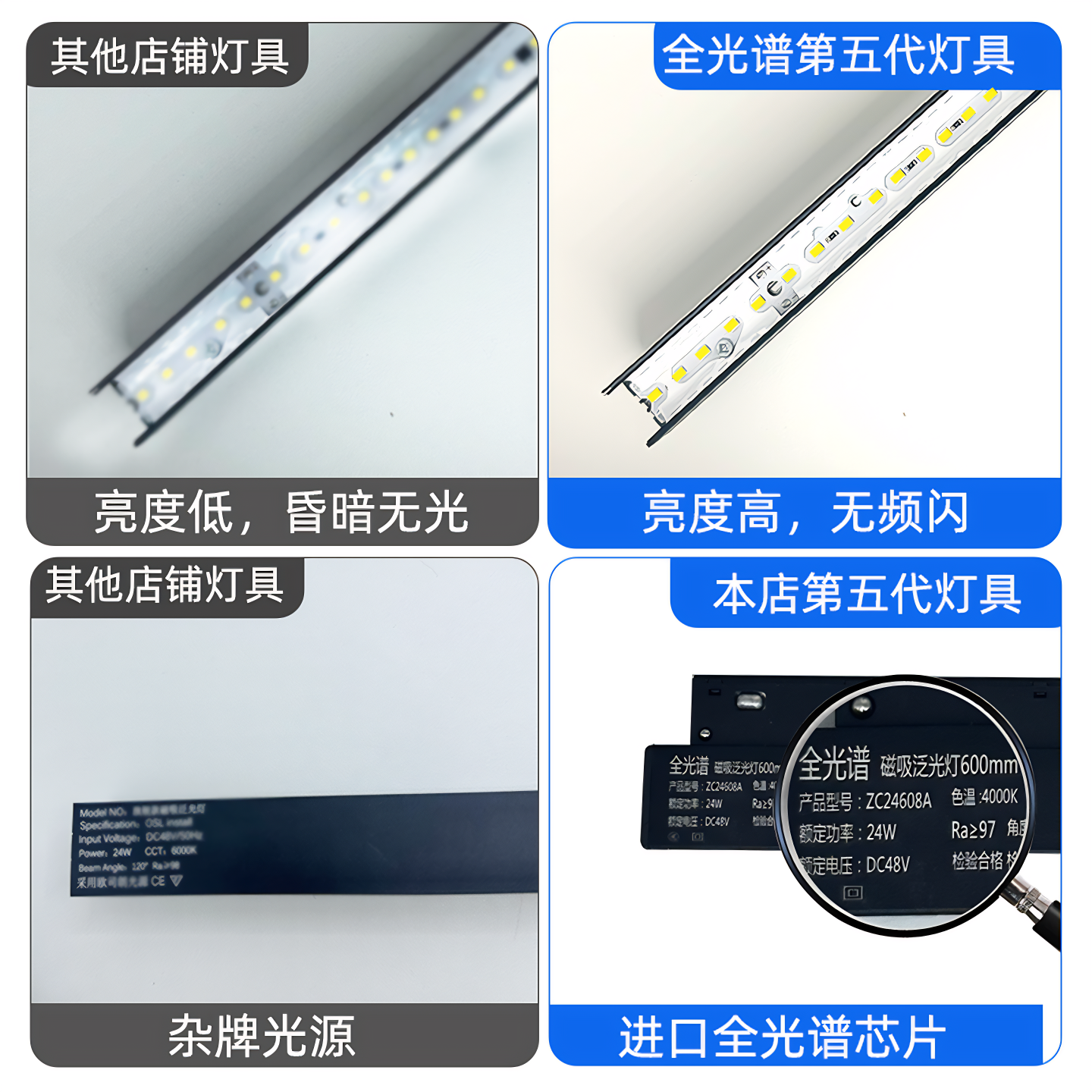 2.5加厚紫铜磁吸轨道嵌入式暗装无主灯客厅照明家用led暗藏线条灯 - 图1