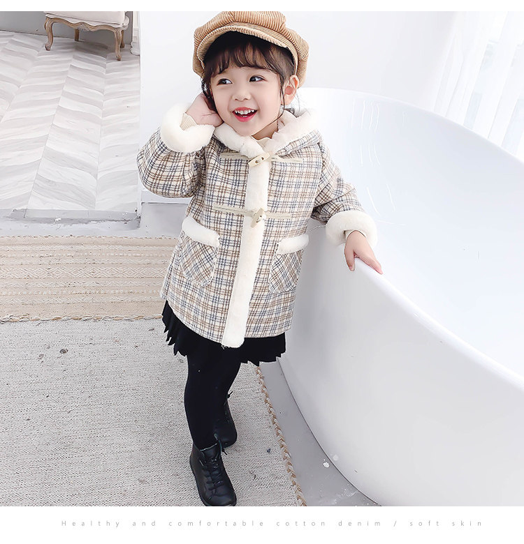 女童呢子大衣秋冬2025新款儿童中长款加厚女宝宝毛呢加绒外套洋气,淘宝优惠券,粉丝福利购,淘宝优惠卷