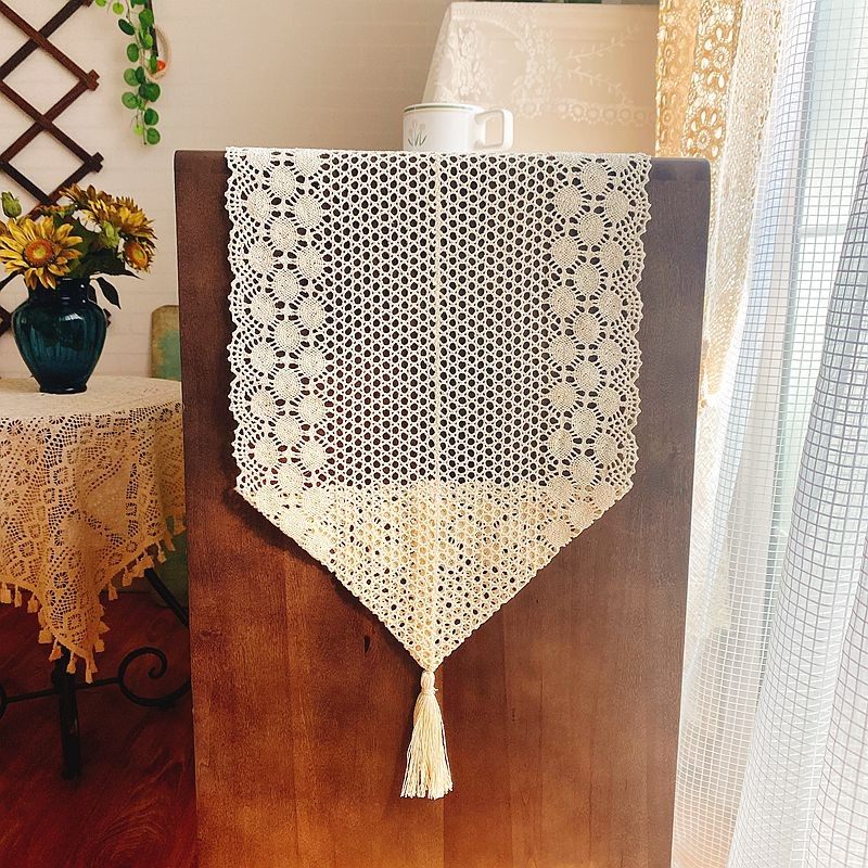 美式田园ins棉线钩花电视柜餐边柜斗柜鞋柜盖巾餐桌茶几桌旗桌布,淘宝优惠券,粉丝福利购,淘宝优惠卷