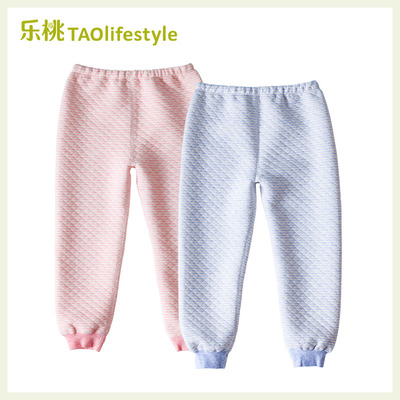乐桃有机棉儿童三重保暖秋裤