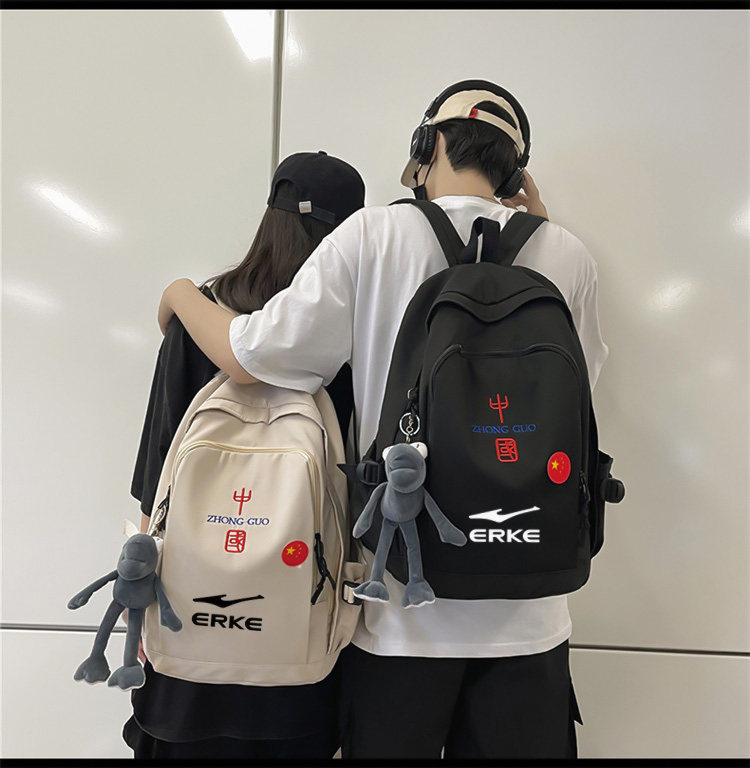 鸿星尔克女大学生潮流韩版男双肩包 迪奴尼箱包双肩背包