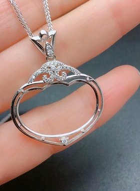 定制加工可镶嵌翡翠小如意银吊坠