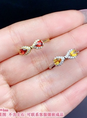 S925纯银戒指空托小巧时尚设计