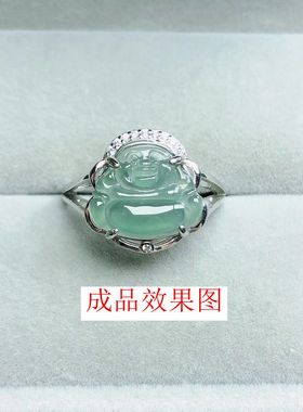 纯银小尺寸镶嵌碧玉蛋面新款S925