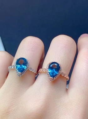 新S925纯银套装银空托水滴尺寸7*10mm戒指 吊坠 耳钉时尚轻奢百搭