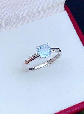 S925银圆6*6圆6.5mm一克拉戒托