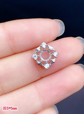 S925纯银吊坠空托简约时尚百搭