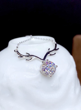 新银莫桑钻锁骨链吊S925空托尺寸