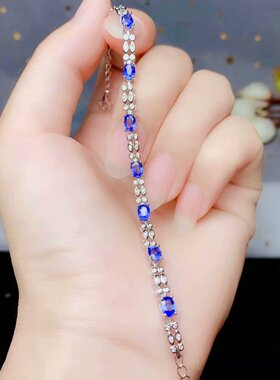 S925纯银手链银空托4*5mm