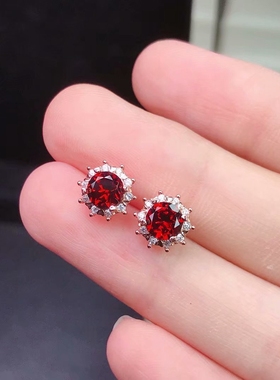 纯银圆形耳钉吊坠手链戒指