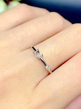 S925银活口戒指尺寸3*4mm双色款