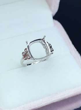 肥方枕形12*12戒指银空托